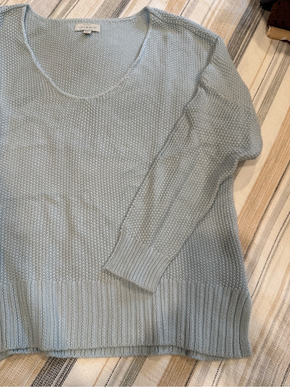 Lucky Brand Light Blue V-Neck Knit Sweater